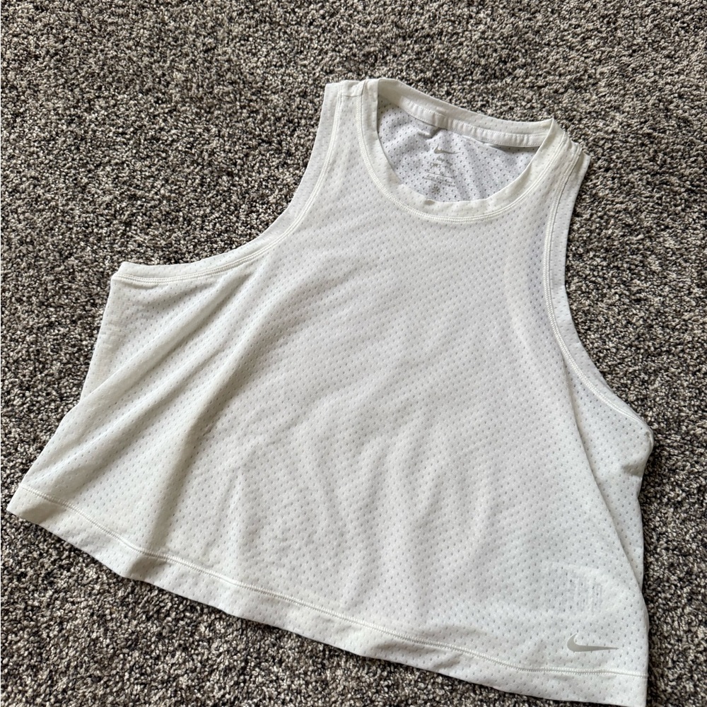 Nike Women's White Mesh Crop Top
